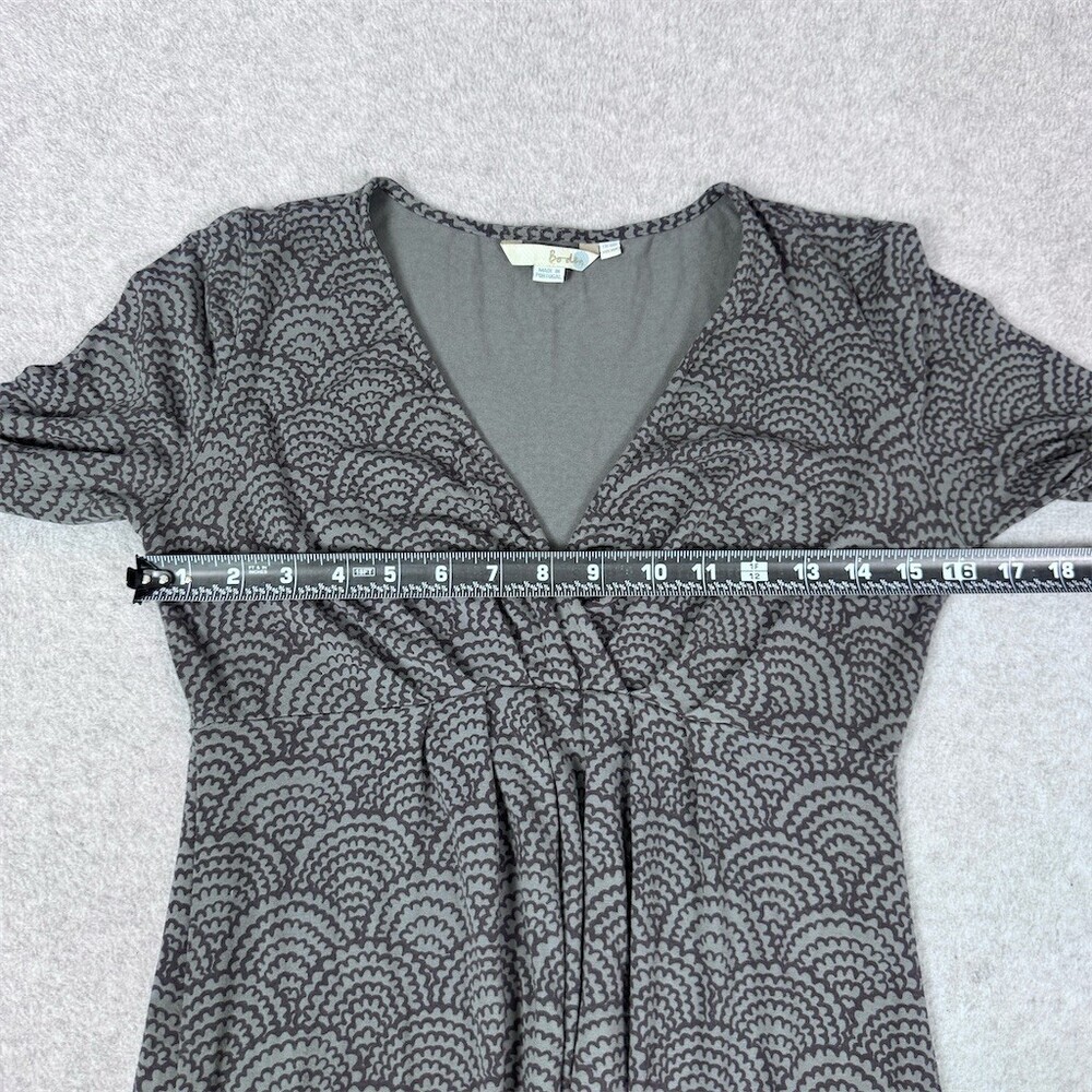 Boden Dress Womens Size 6 Gray Black Stretchy V-Neck Empire Waist Midi - Picture 8 of 11